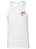 bowl boyz men white premium tank tops with sun's out boyz out logo on left chest